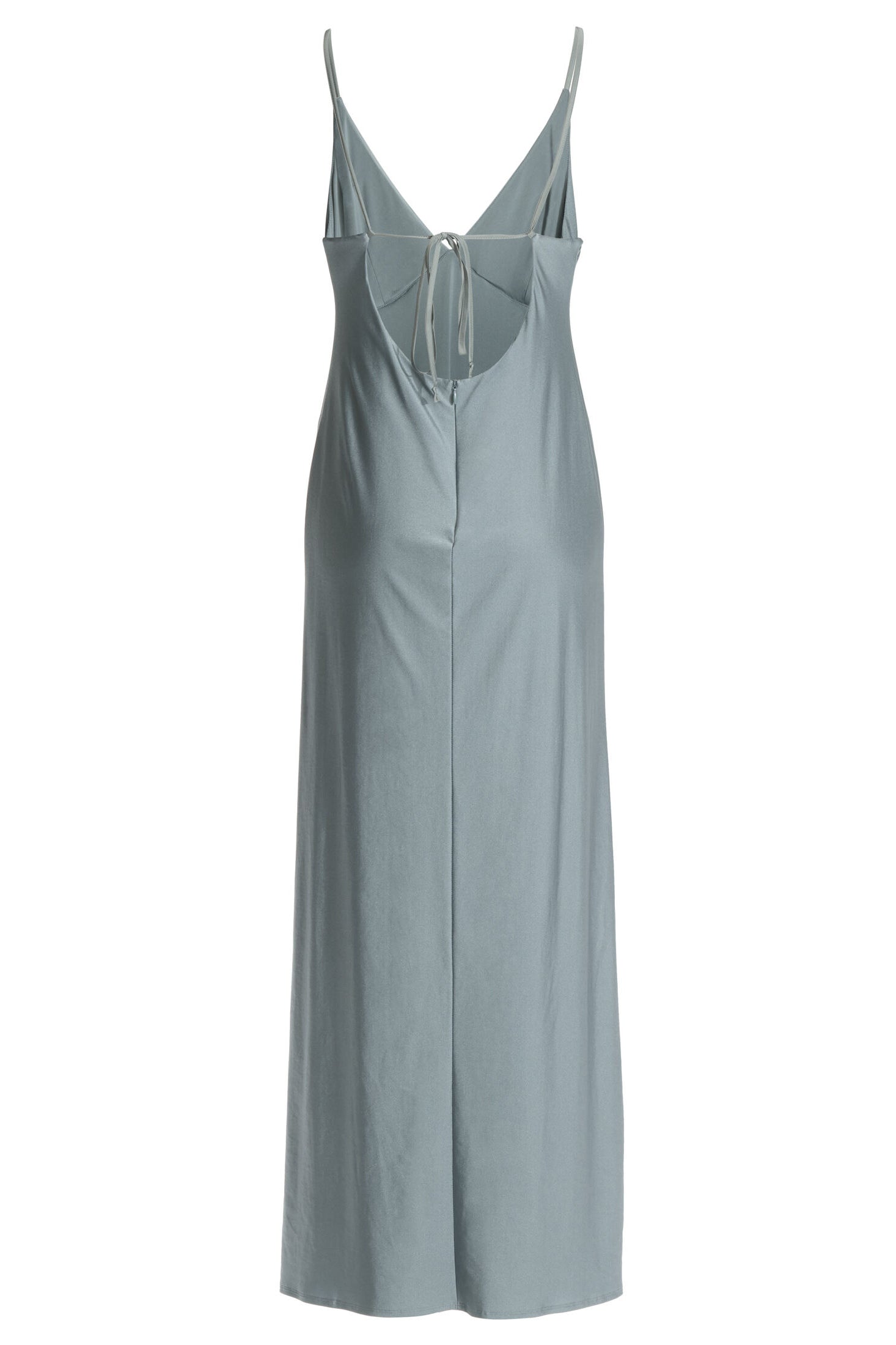 Abendkleid aus Jersey Satin mit Triangel Top und tiefem Rückenausschnitt