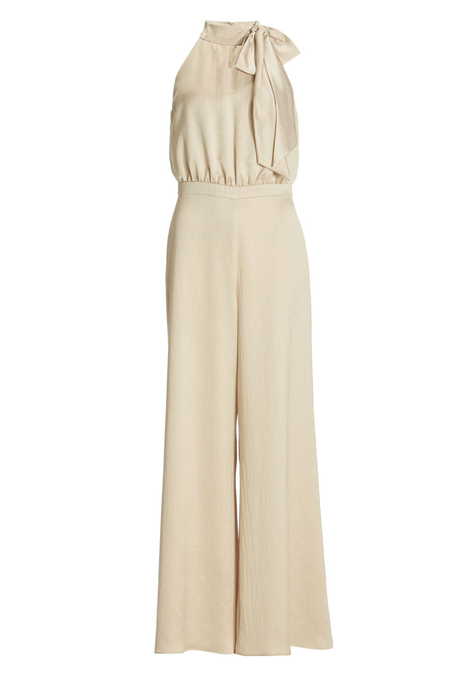 Jumpsuit mit Schluppe aus gehämmertem Satin