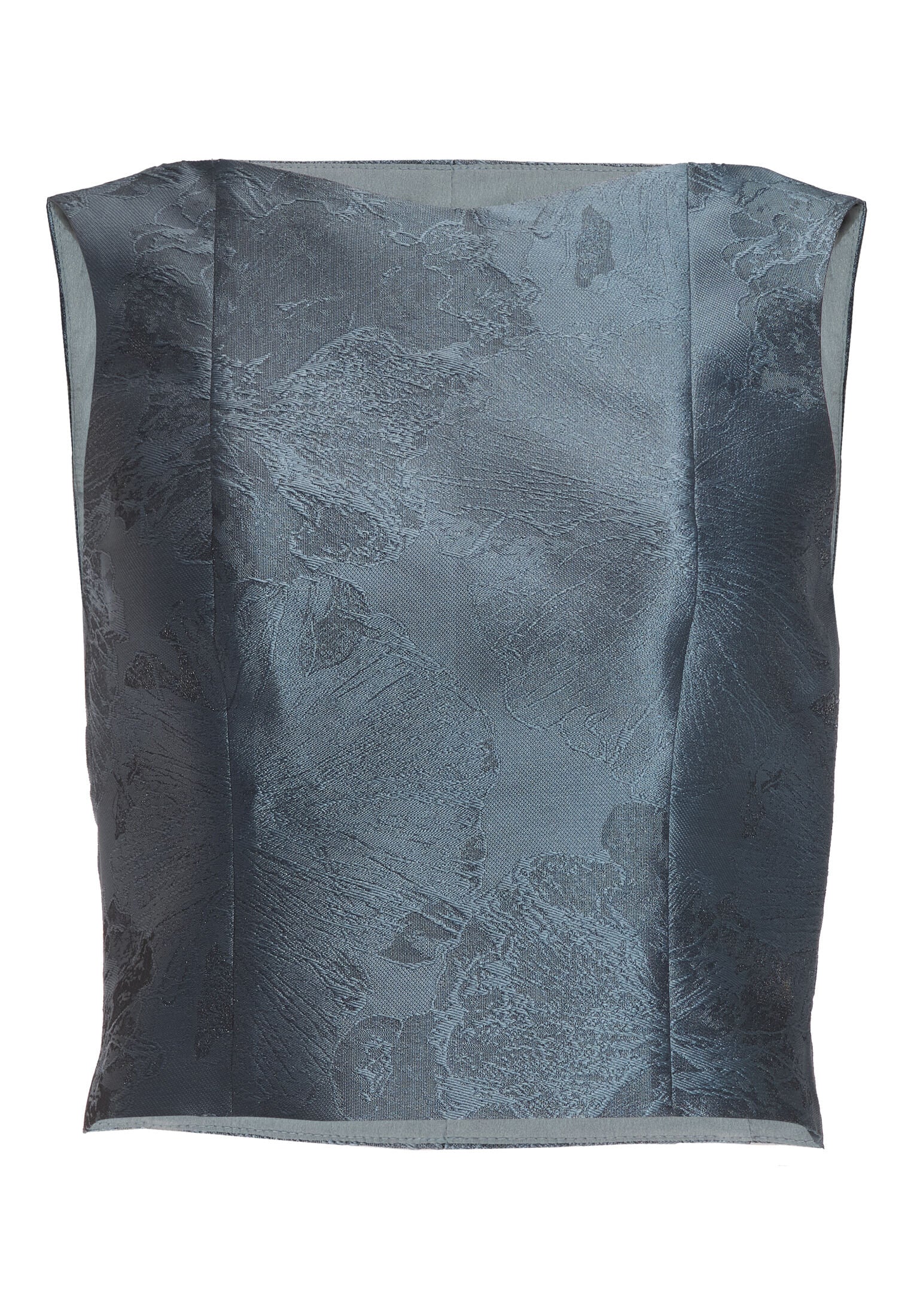 Oberteil aus floralem Jacquard mit V-Ausschnitt