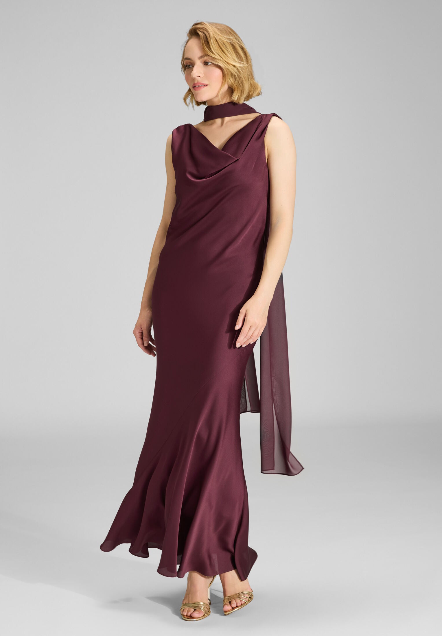 Schal aus zartem Chiffon merlot red One Size