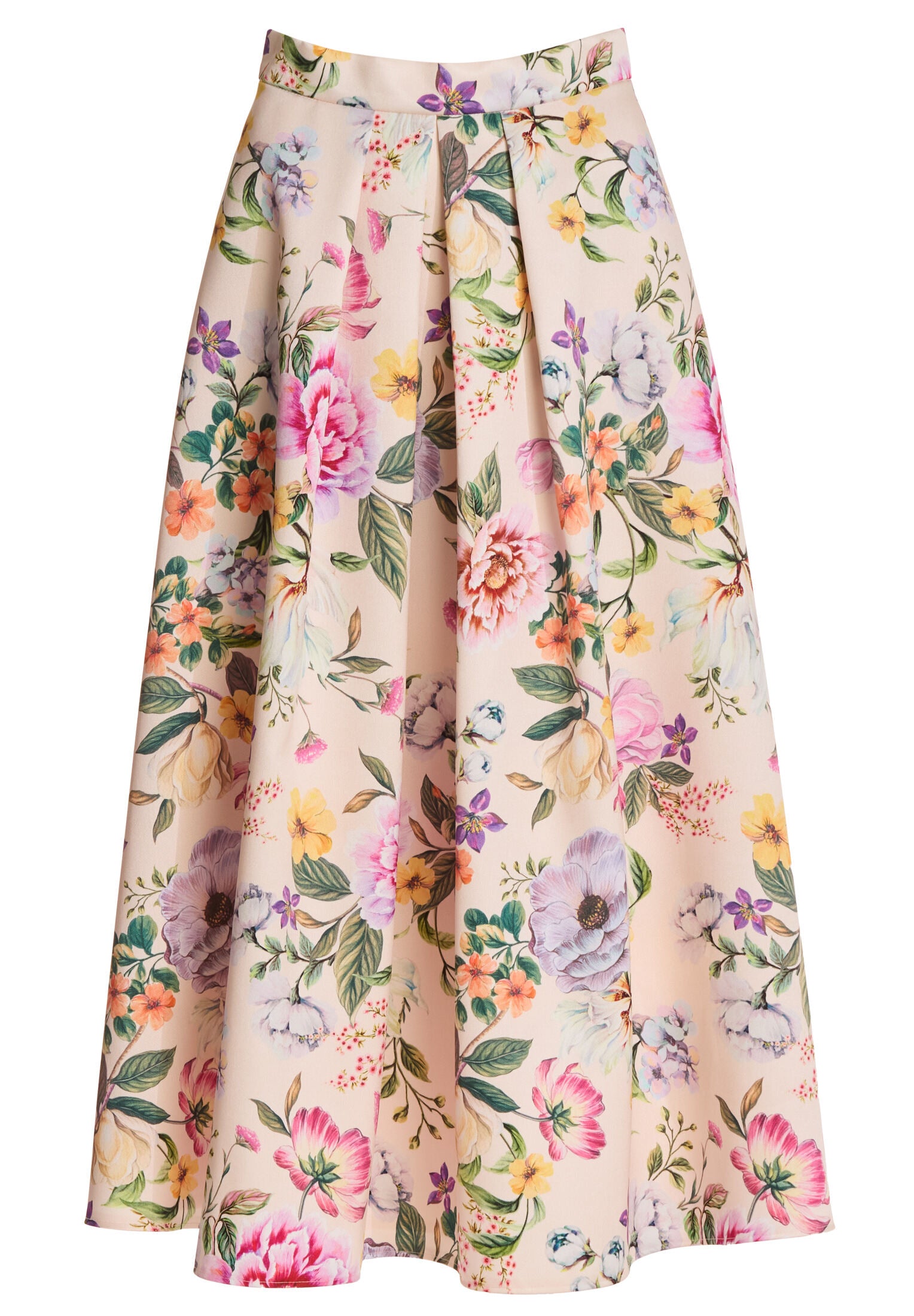 Faltenrock aus bedrucktem Twill