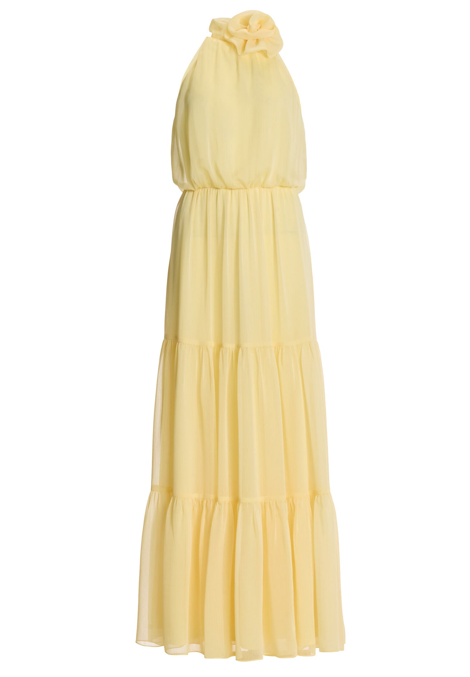 Abendkleid aus Crinkle Chiffon mit Stufenrock