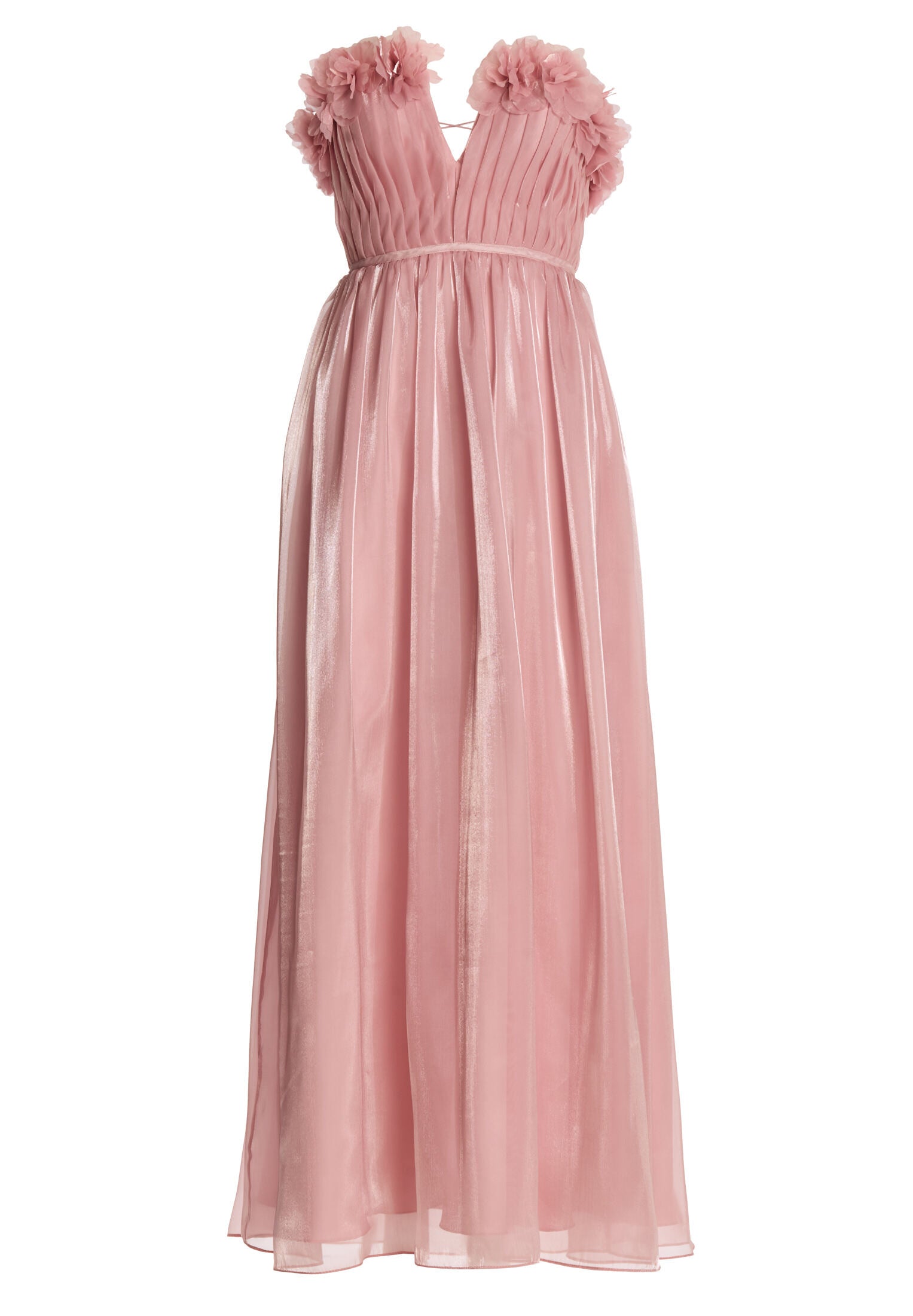 Organzakleid mit floralen Details