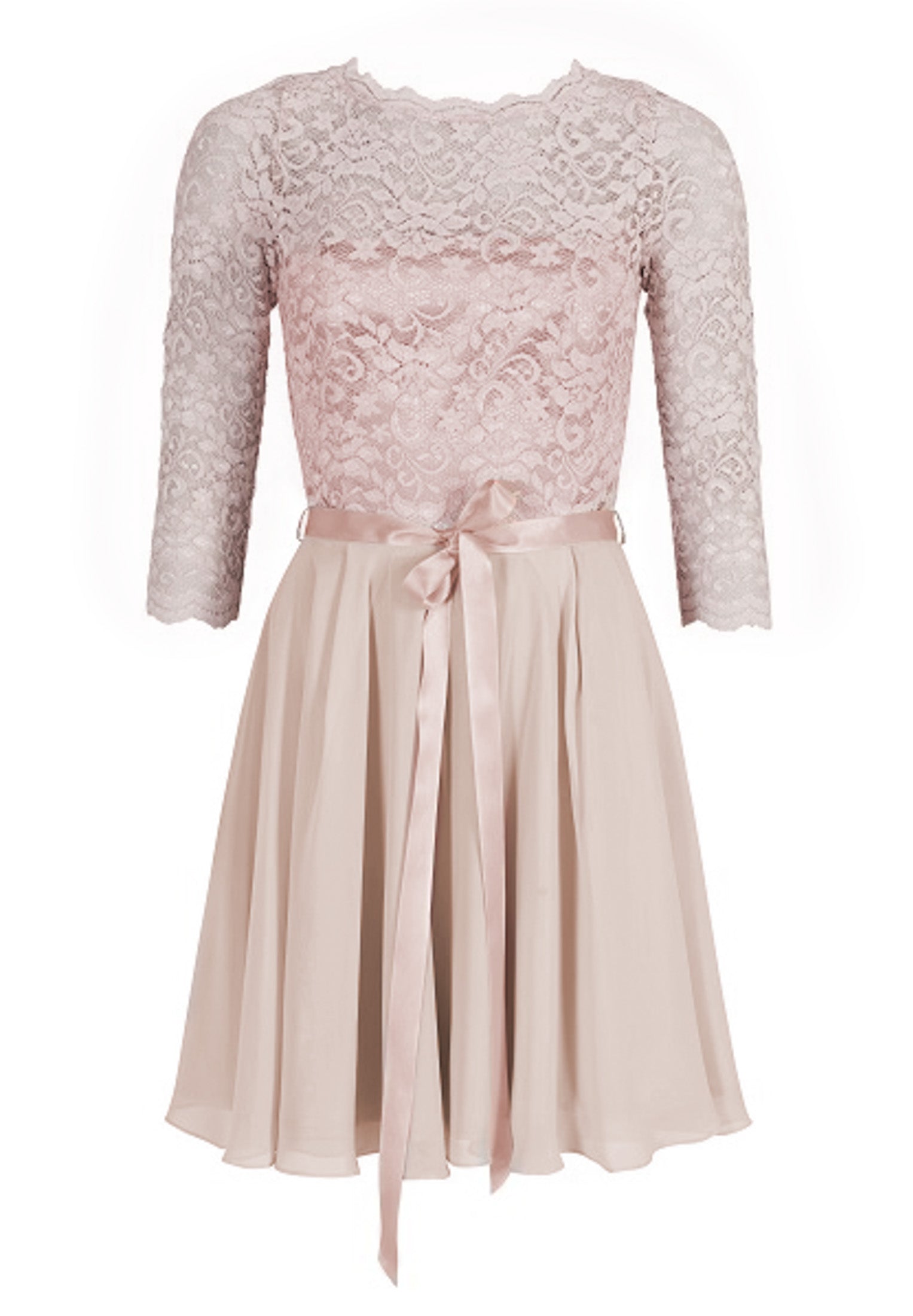 Kleid im zarten Spitzenlook und Dreiviertelarm