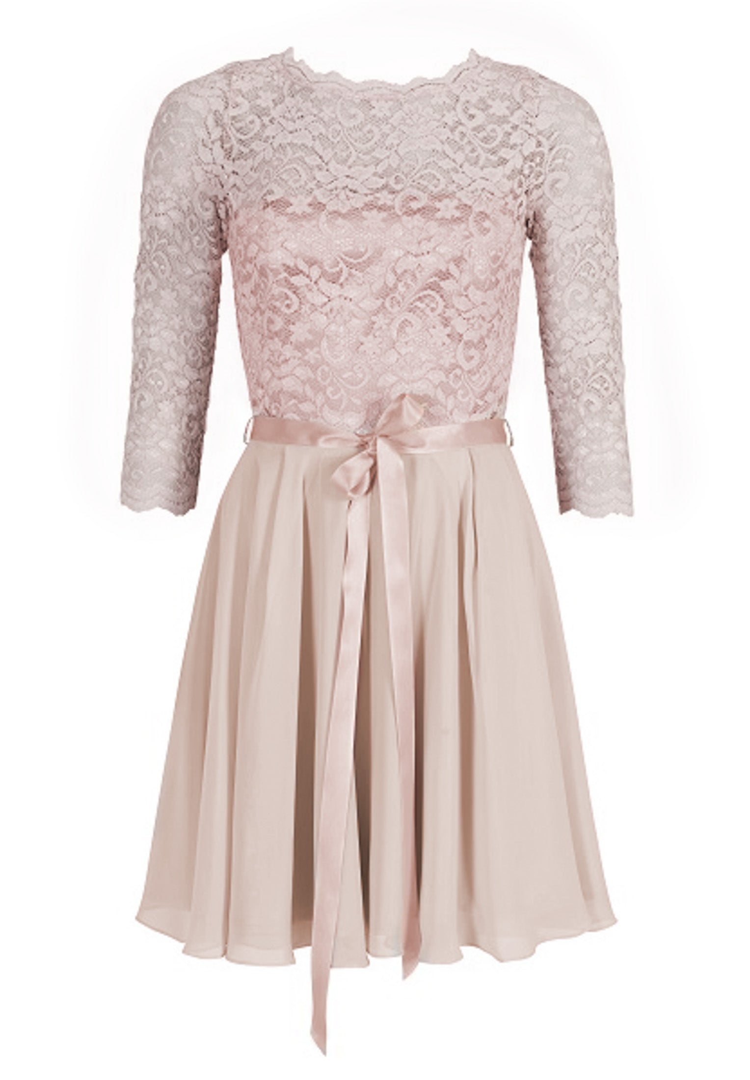 Kleid im zarten Spitzenlook und Dreiviertelarm