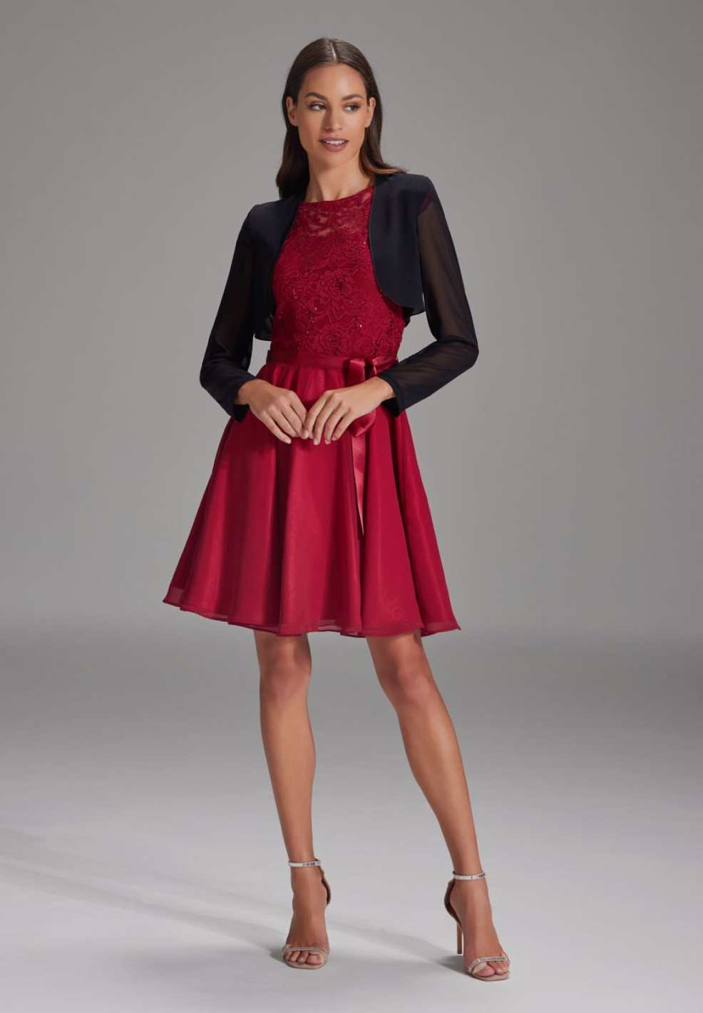 Bolero mit transparenten Ärmeln black