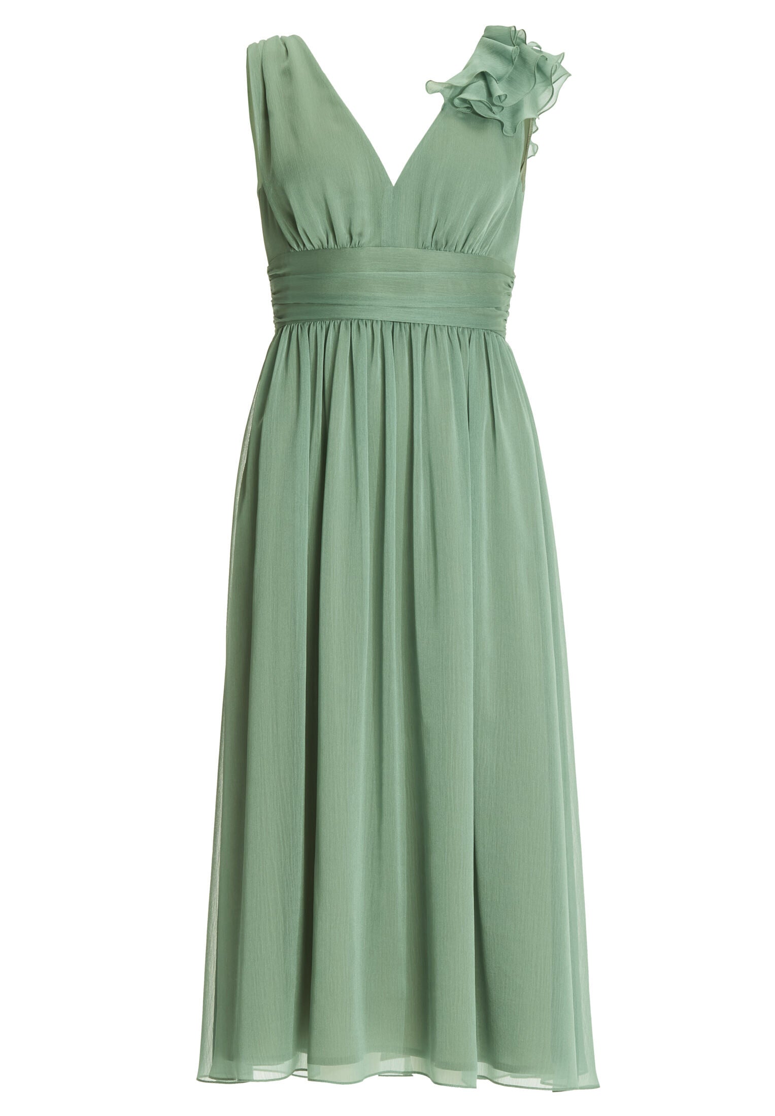 Cocktailkleid aus Crinkle Chiffon mit Volant Detail