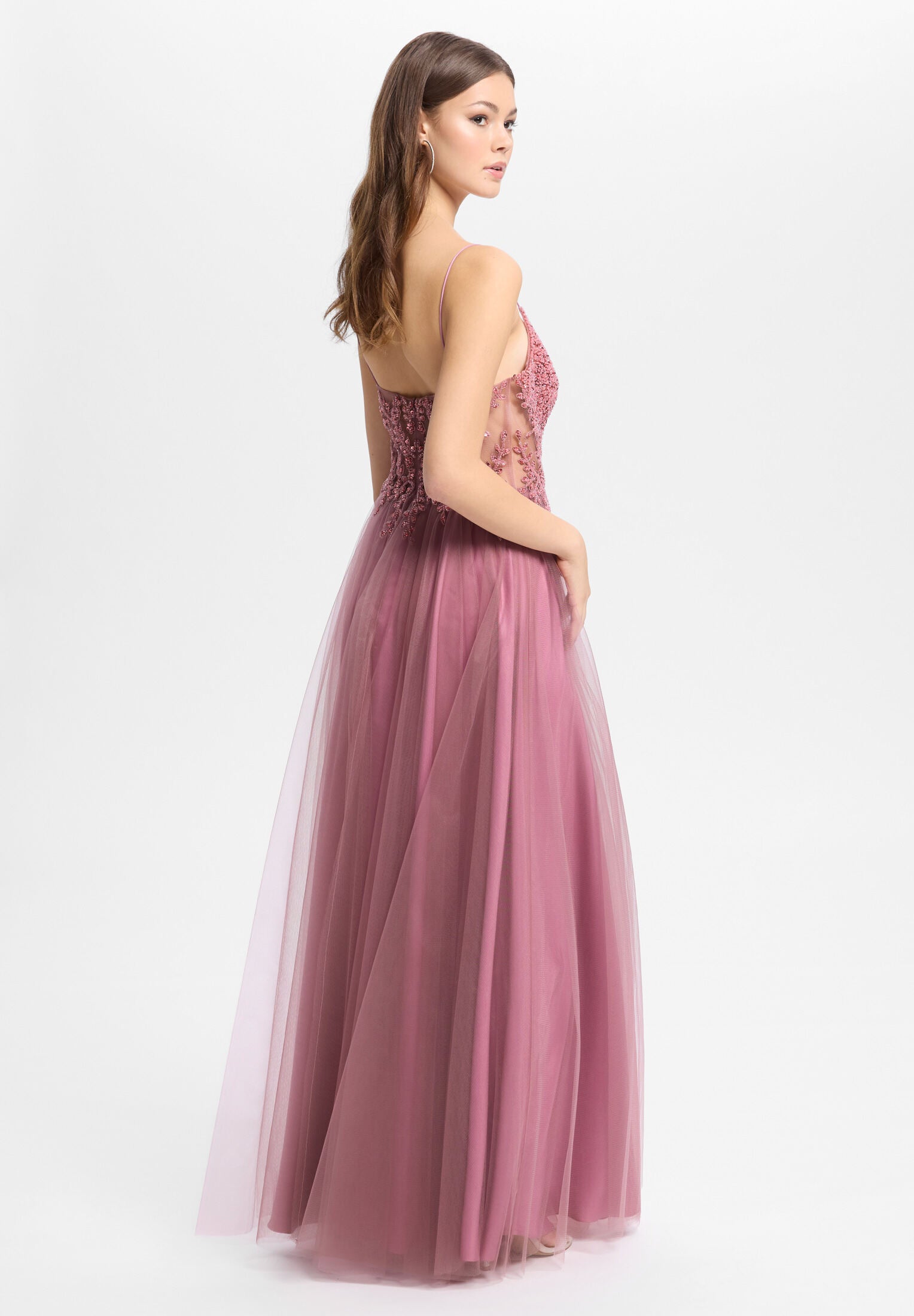 Tüllkleid mit Stickerei
