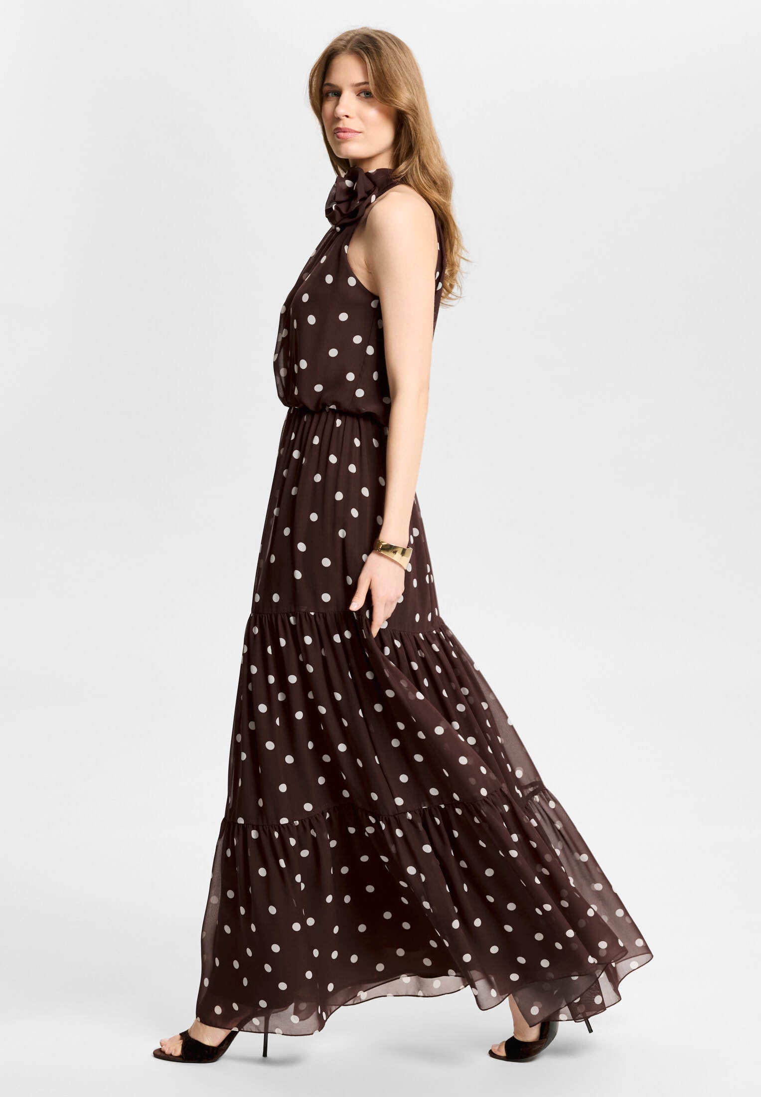 Abendkleid aus Chiffon mit Polka Dots