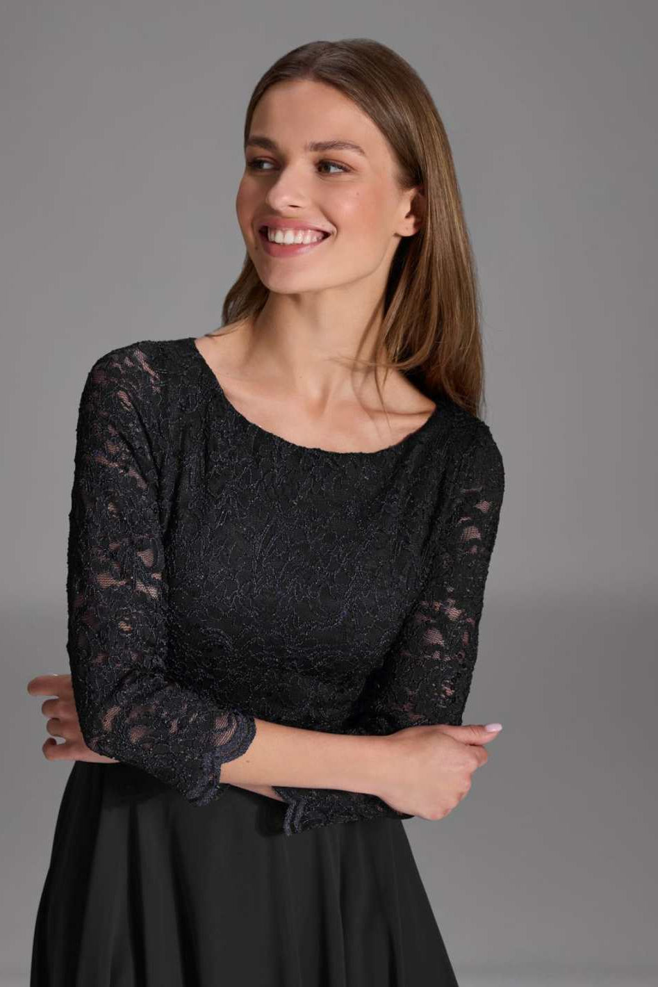 Midikleid mit fließendem Chiffon-Rock