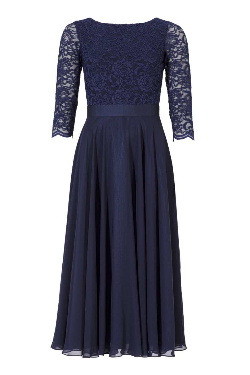 Midikleid mit fließendem Chiffon-Rock