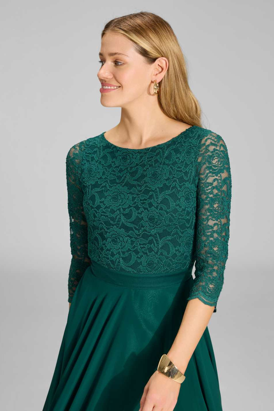 Midikleid mit fließendem Chiffon-Rock