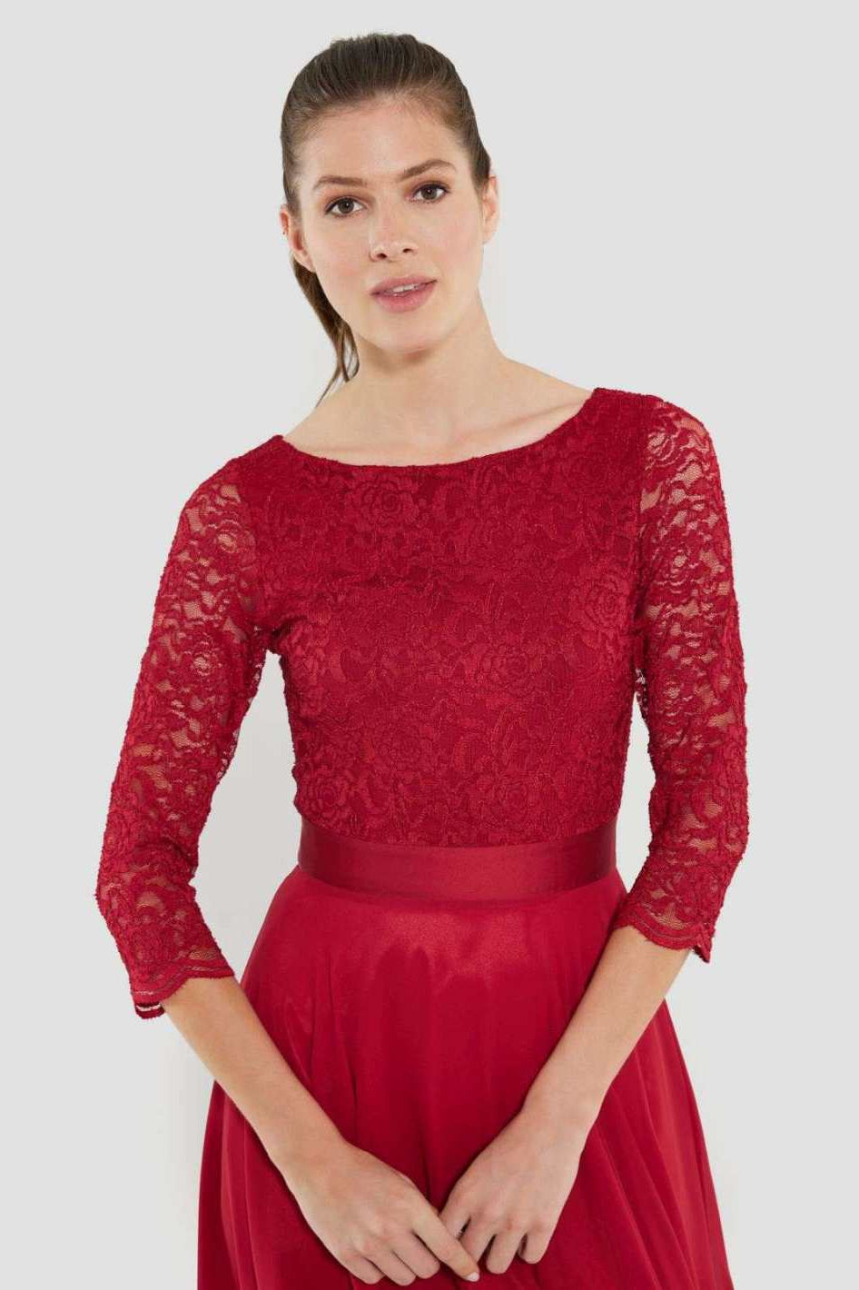 Midikleid mit fließendem Chiffon-Rock