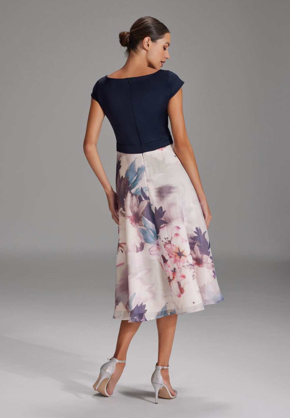 Midikleid mit Aquarell-Print