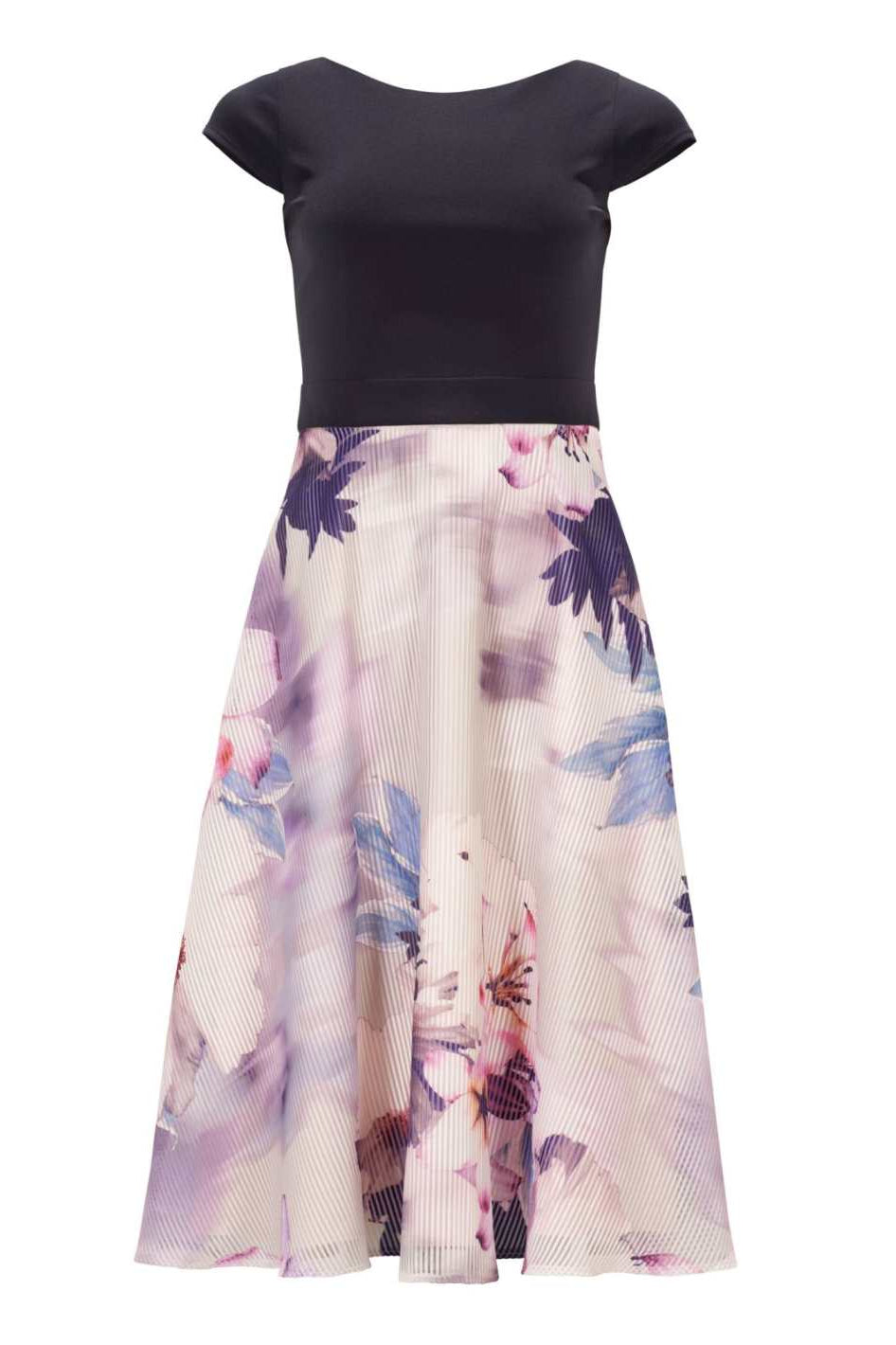 Midikleid mit Aquarell-Print