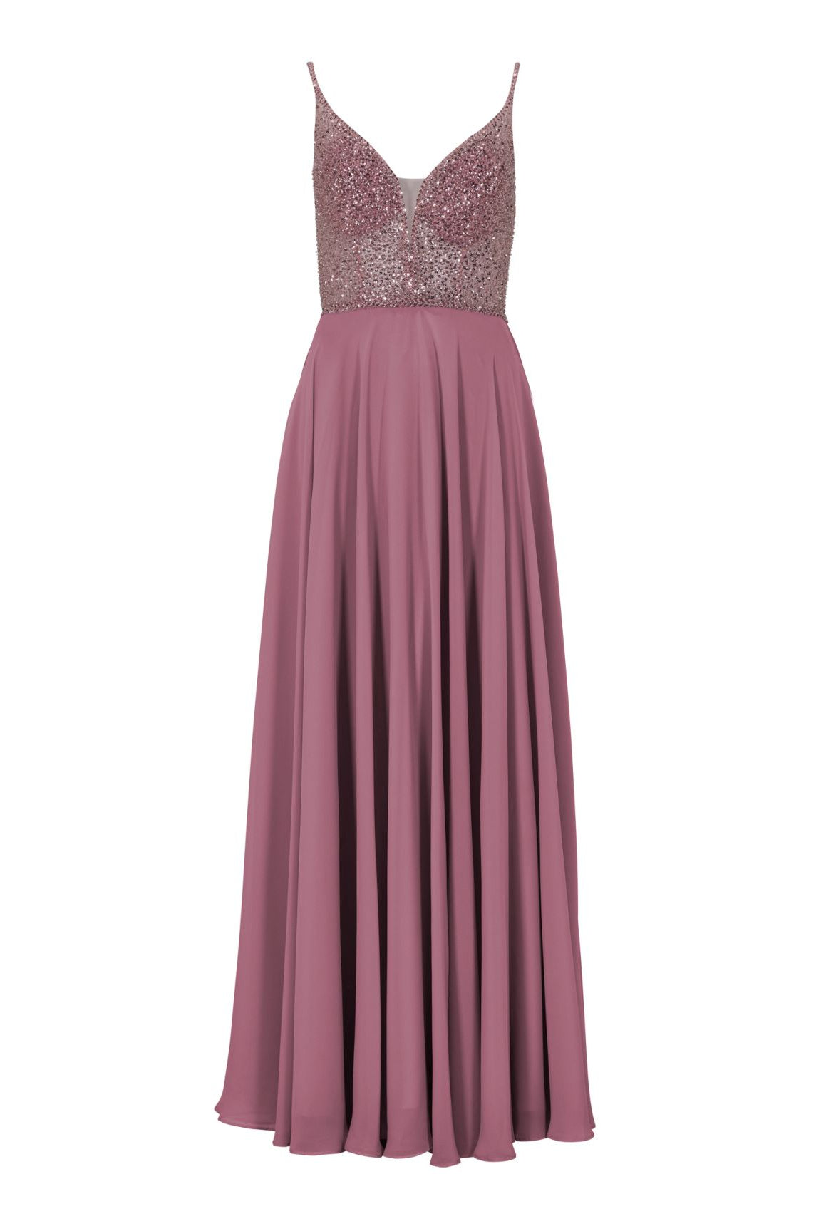 Langes paillettenbesticktes Abiball-Kleid