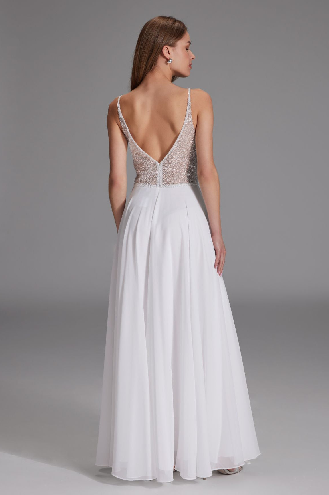 Langes paillettenbesticktes Abiball-Kleid