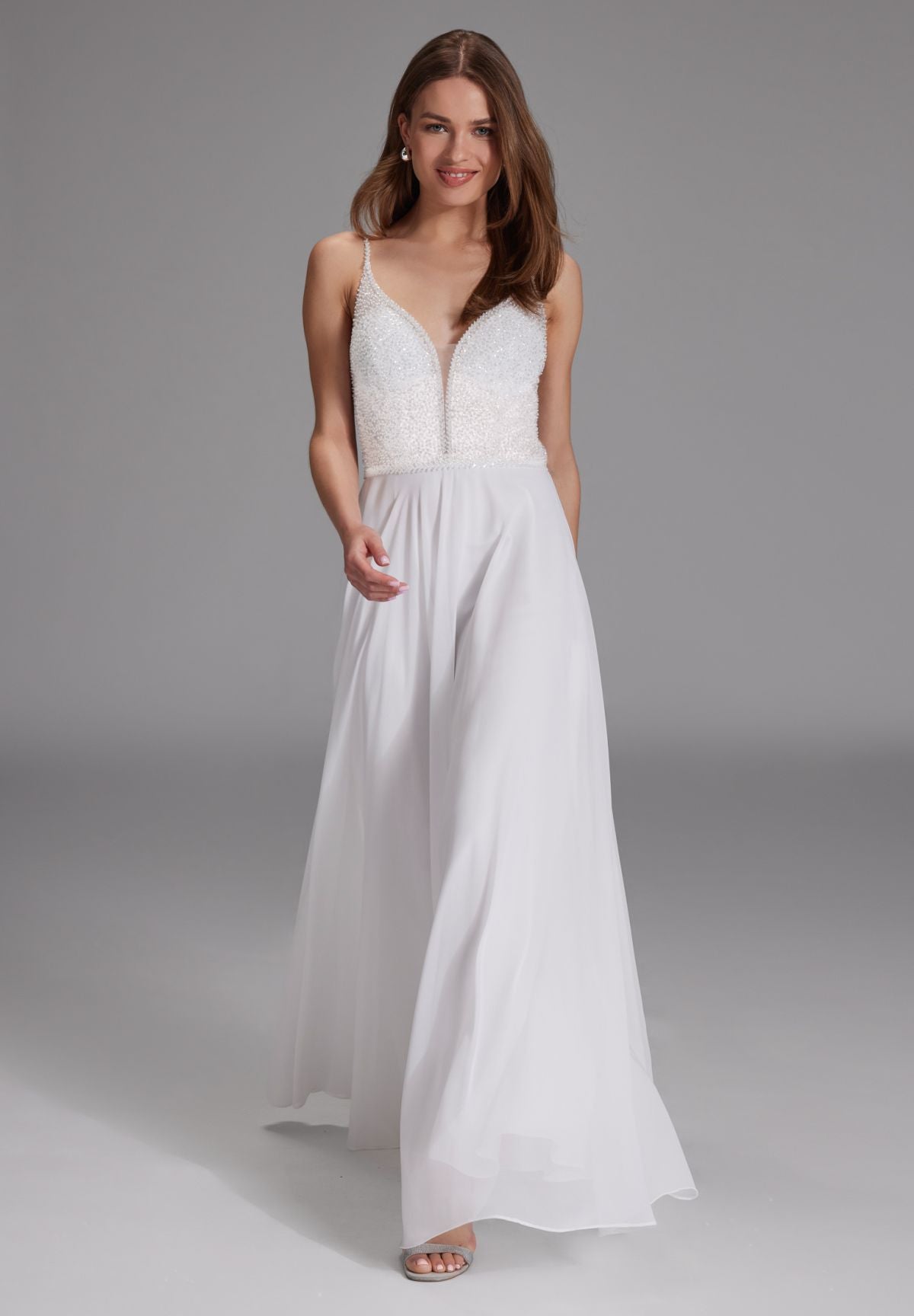 Langes paillettenbesticktes Abiball-Kleid