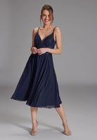 Paillettenbesticktes Cocktailkleid navy