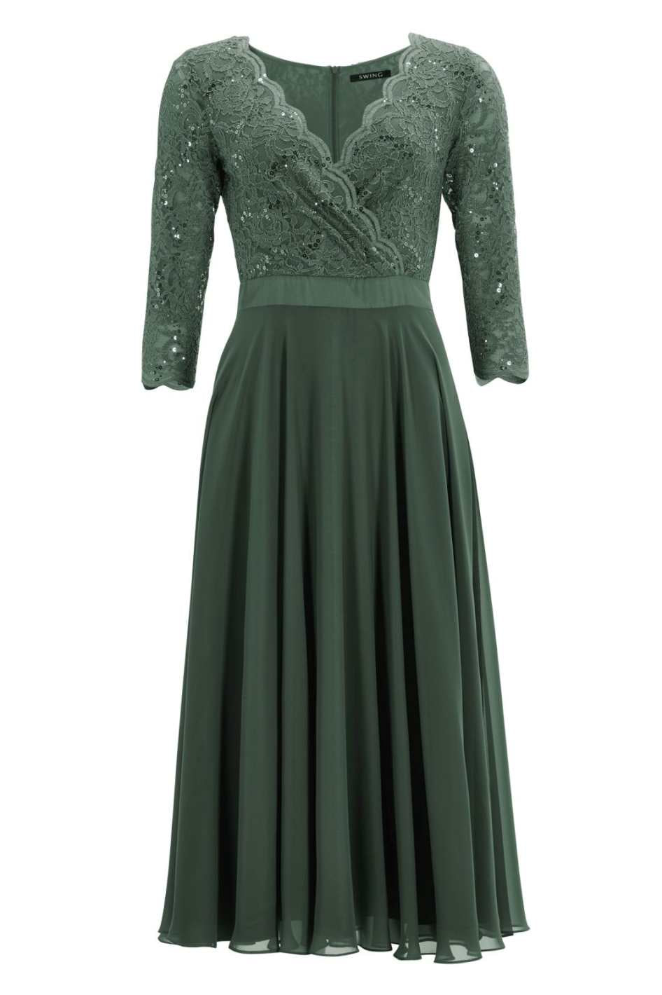 Cocktailkleid aus Material-Mix