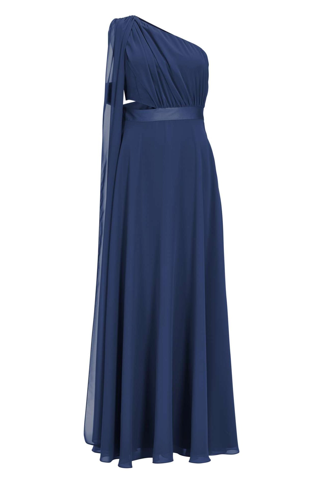 One-Shoulder-Maxikleid aus nachhaltigem Chiffon