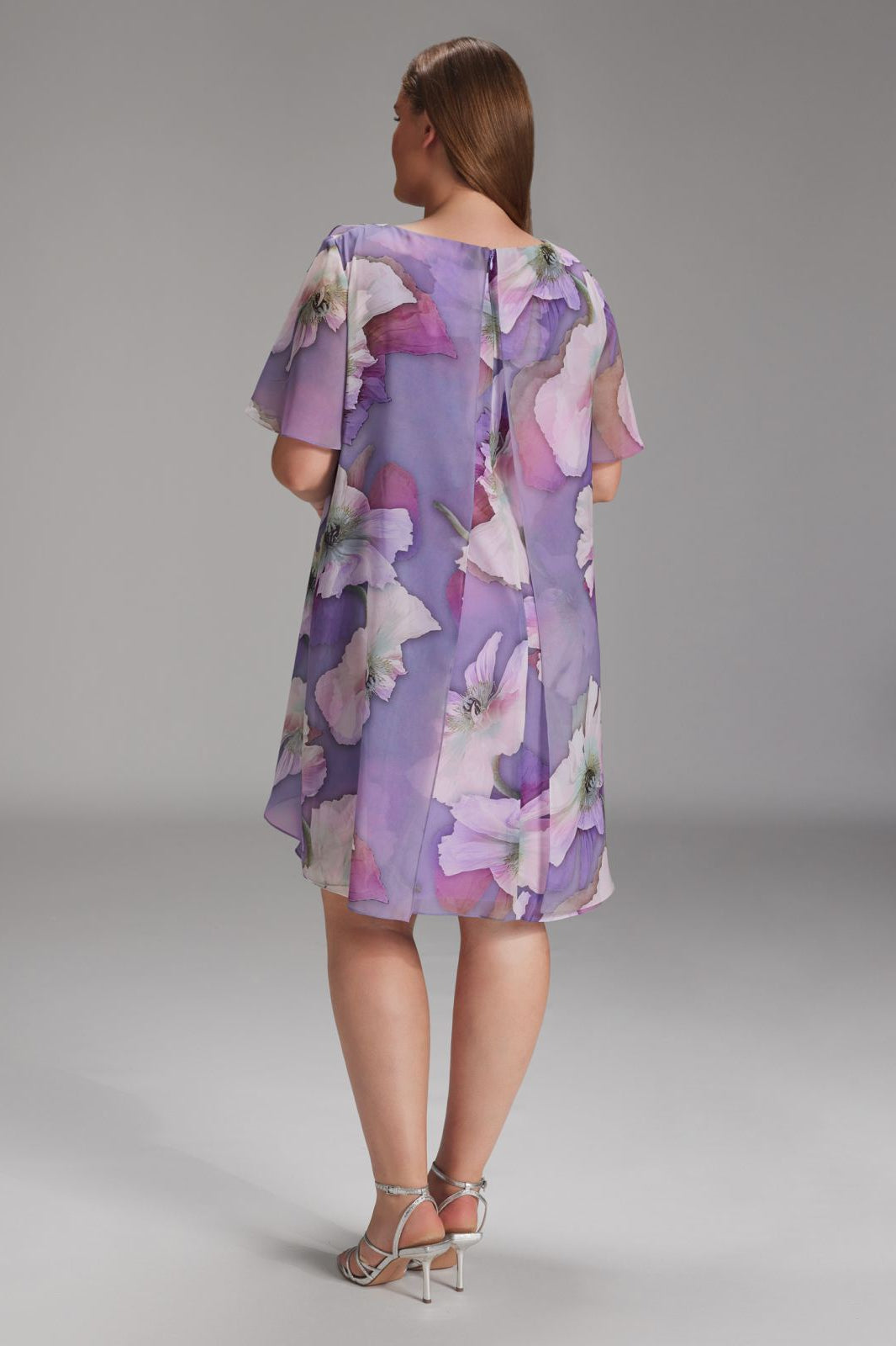 Blumig bedrucktes Chiffon-Kleid