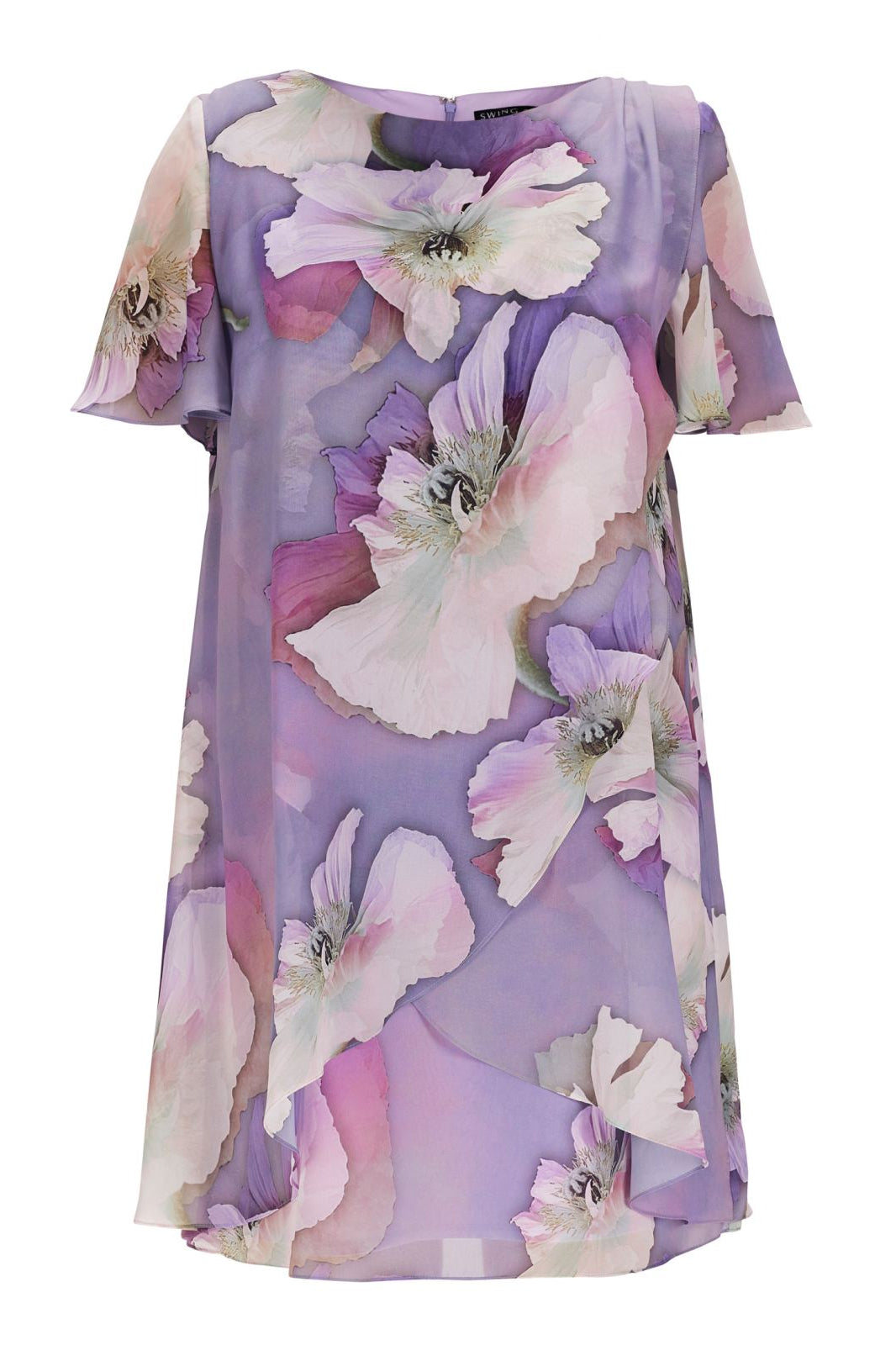 Blumig bedrucktes Chiffon-Kleid