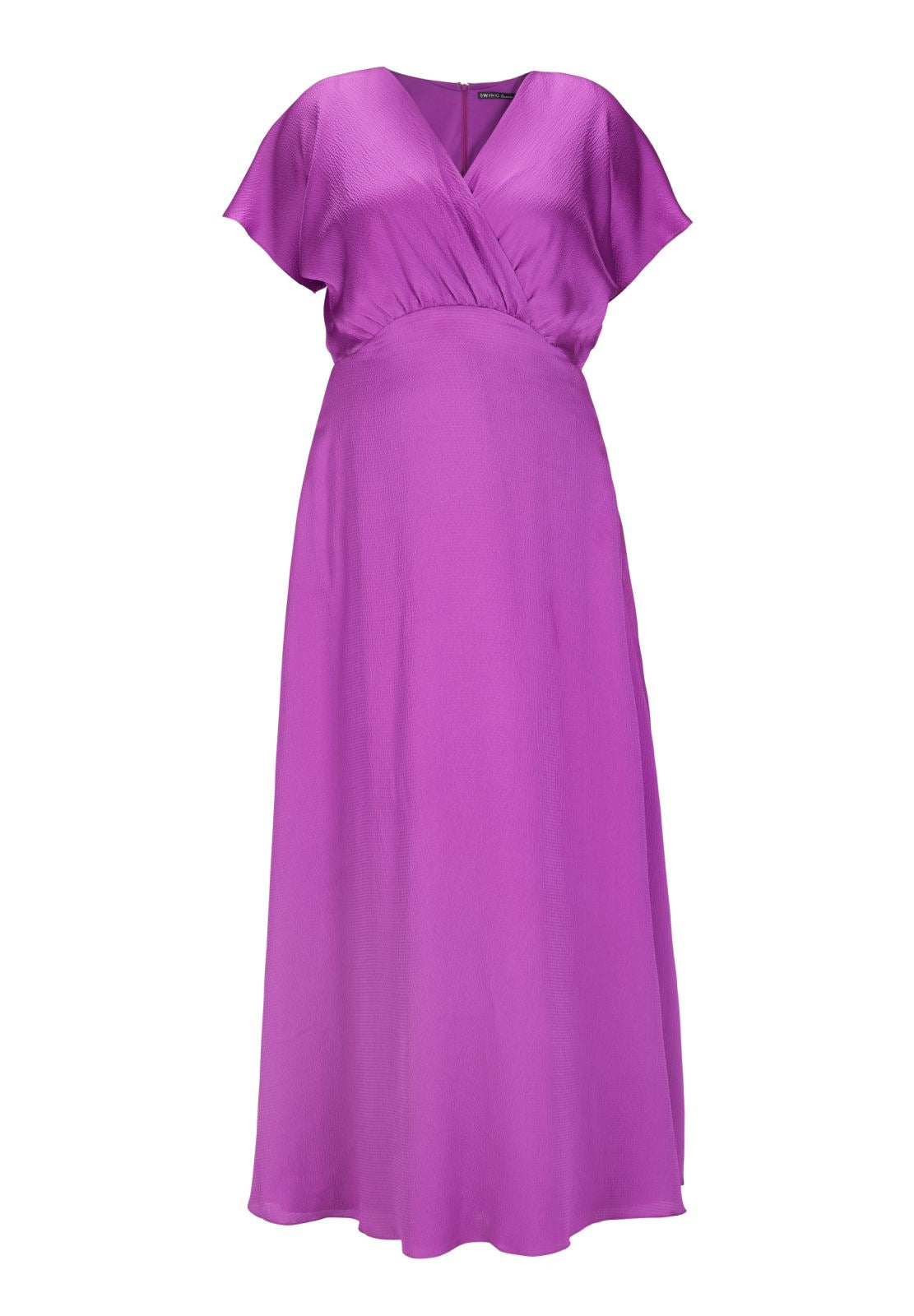 Langes Kleid aus Struktursatin