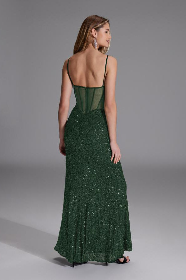 Slipdress mit transparenter Rückenpartie