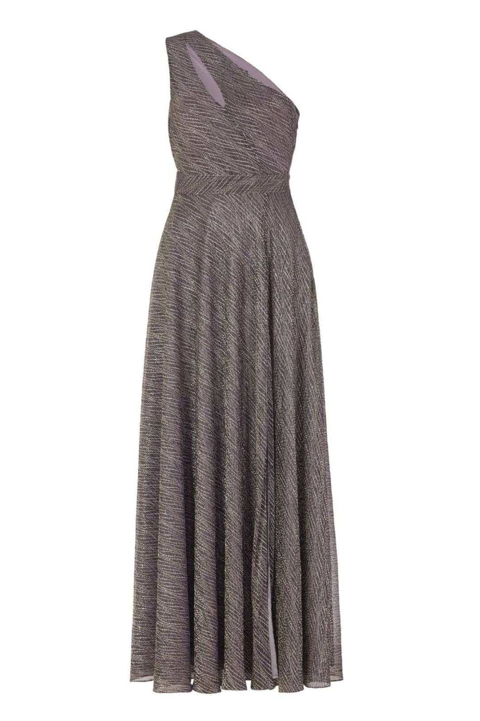 Abendkleid One-Shoulder aus Plissé Jersey