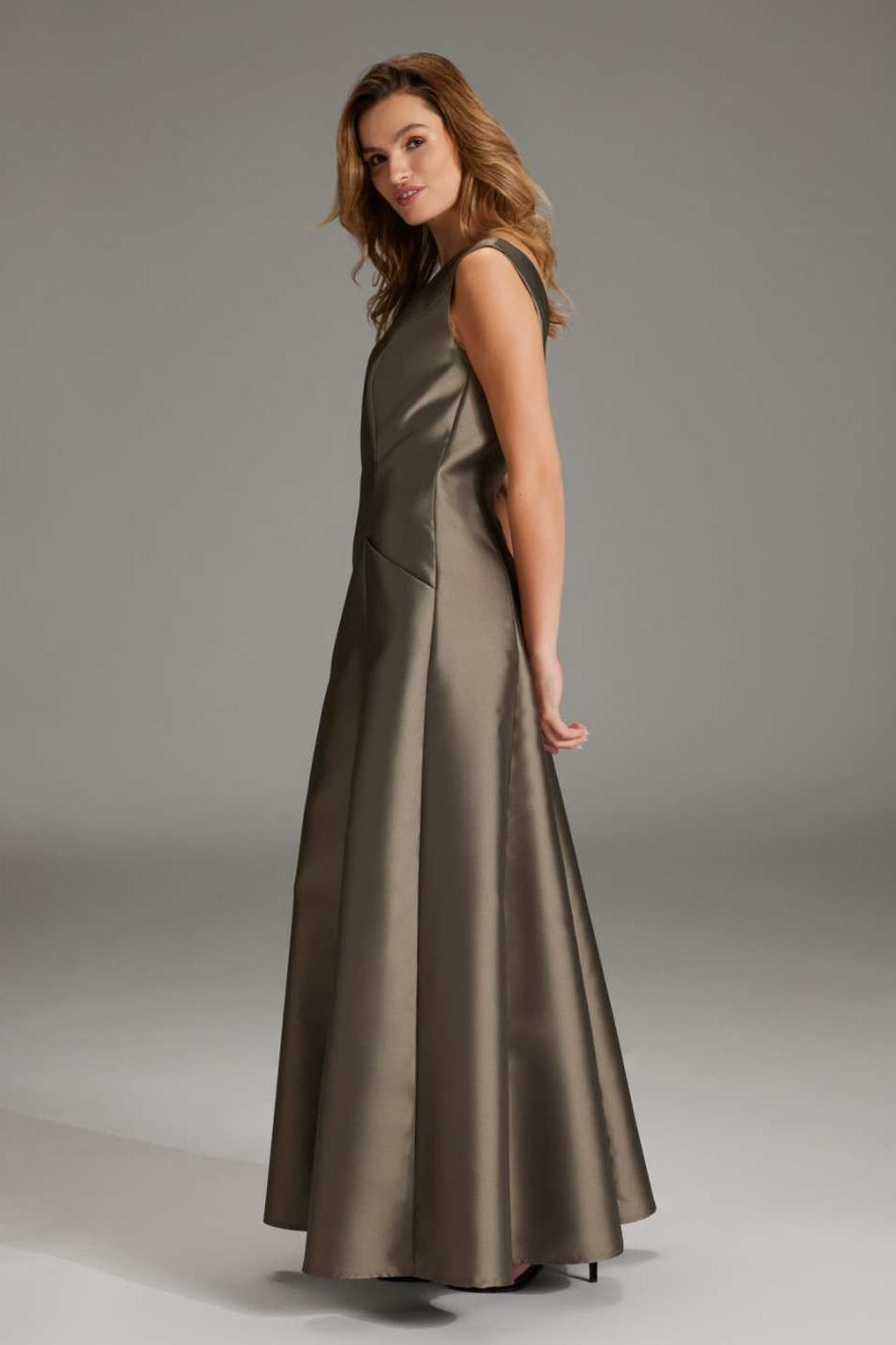 Abendkleid aus Twill mit Taschen