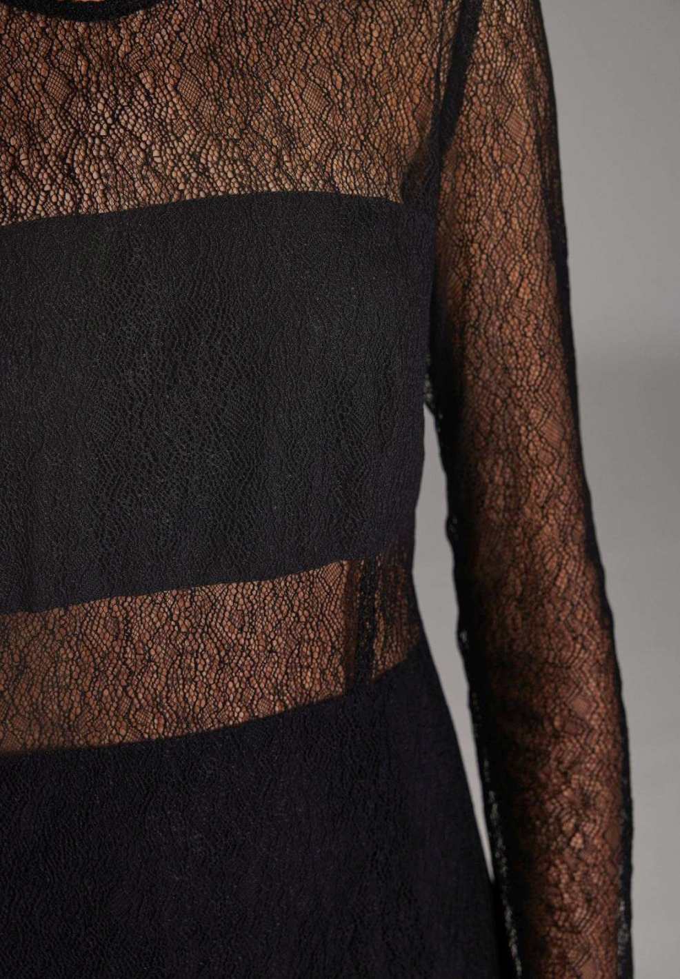 Midi Kleid aus feiner Spitze mit Transparenz