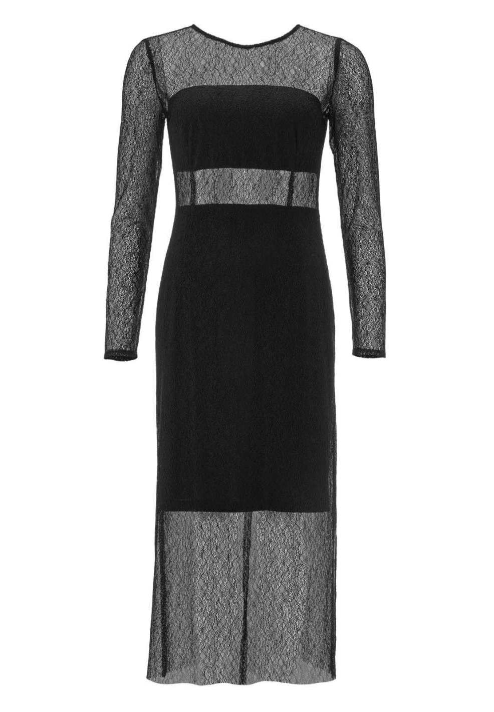 Midi Kleid aus feiner Spitze mit Transparenz