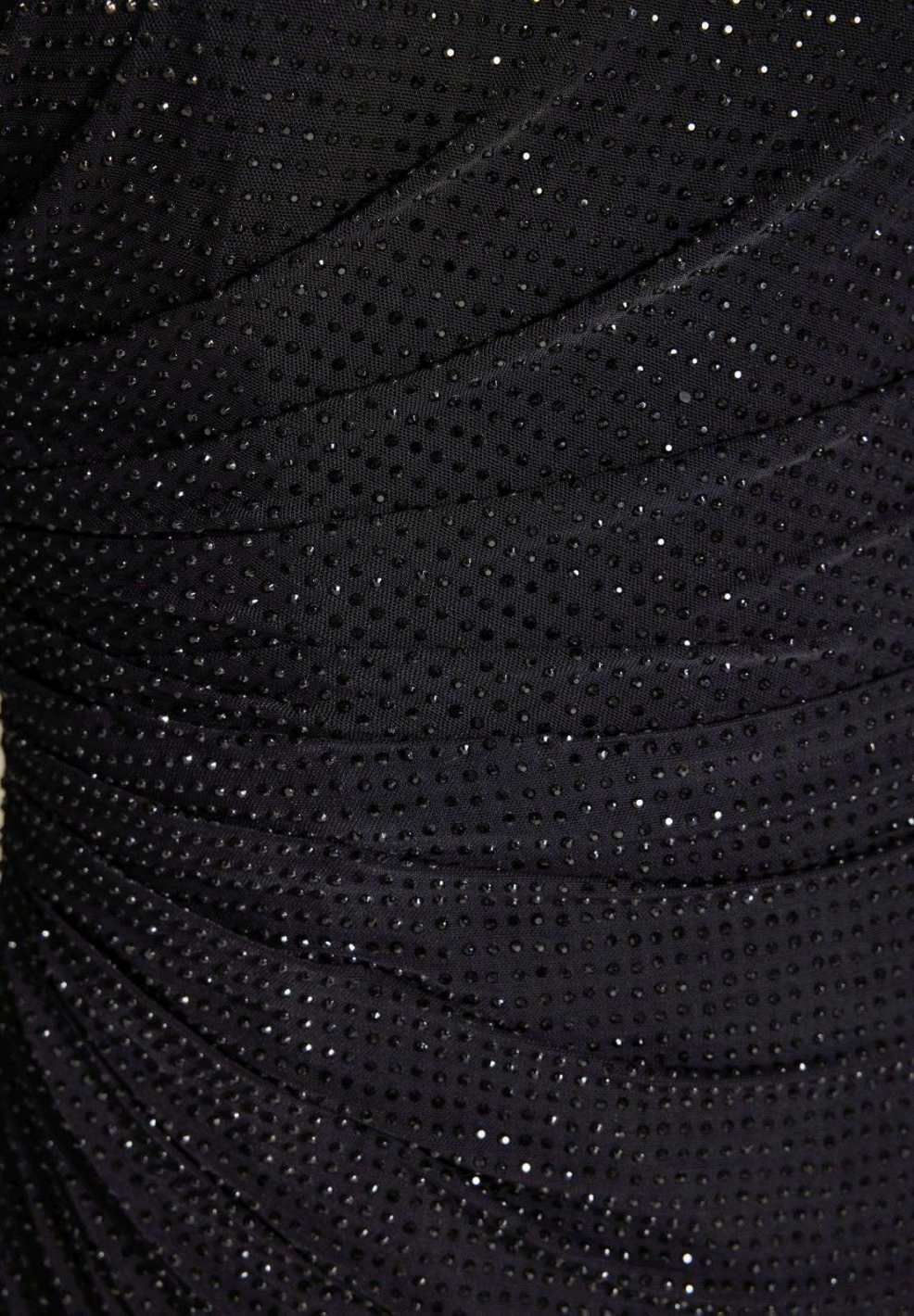 Langärmliges Cocktailkleid mit funkelndem Strassbesatz