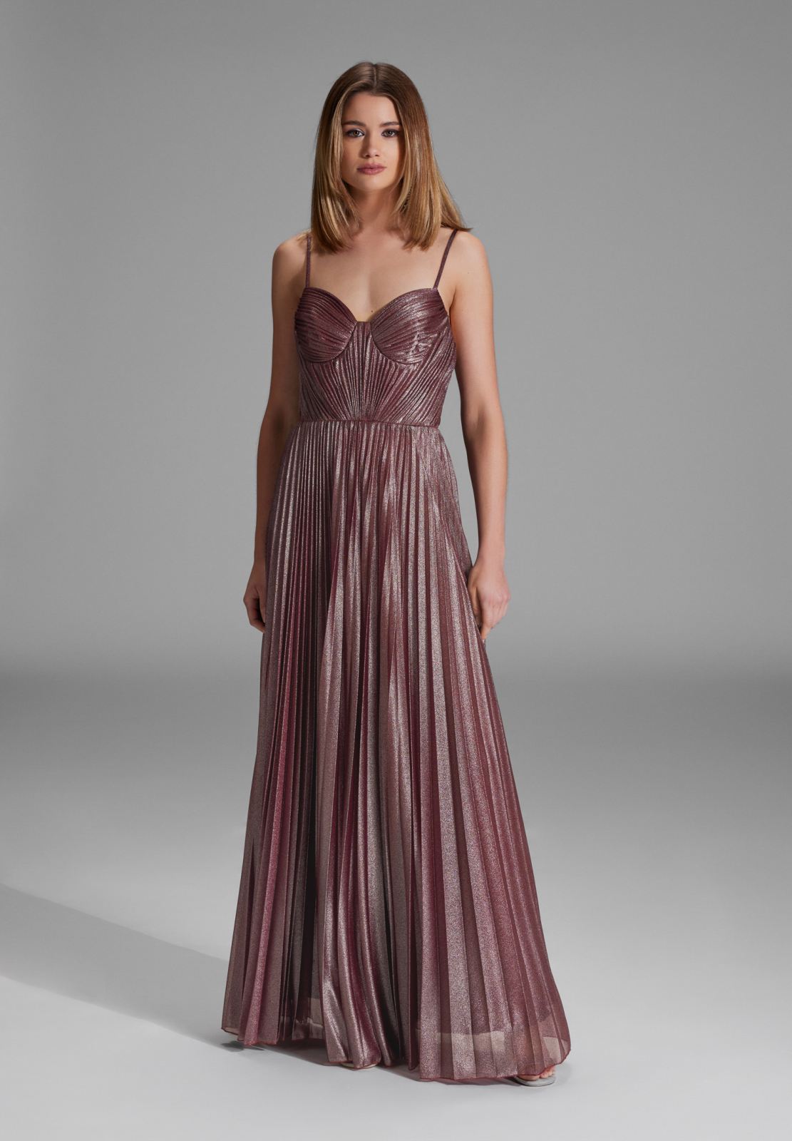 Schimmerndes Plisseekleid