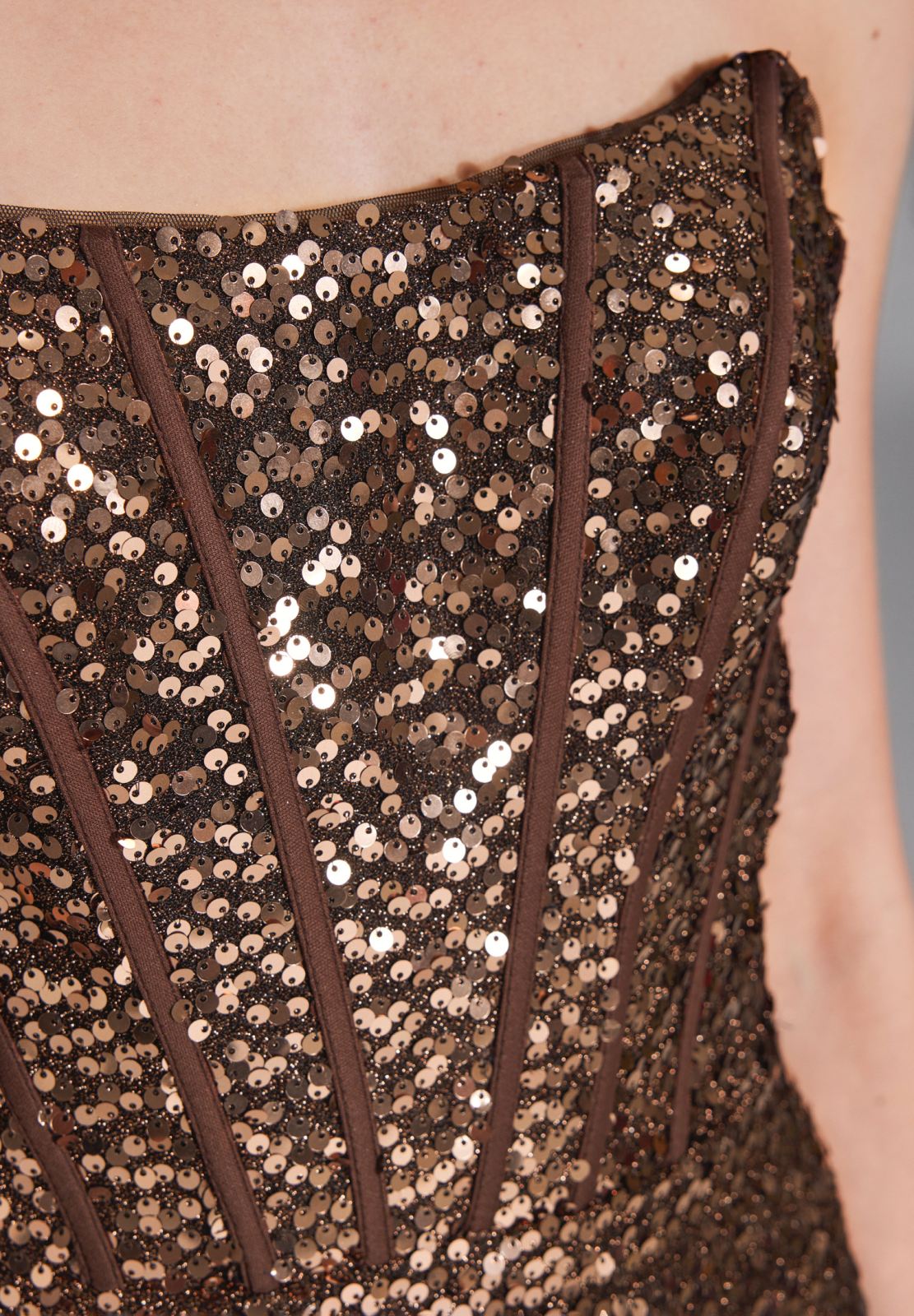 Paillettenkleid mit Corsagentop