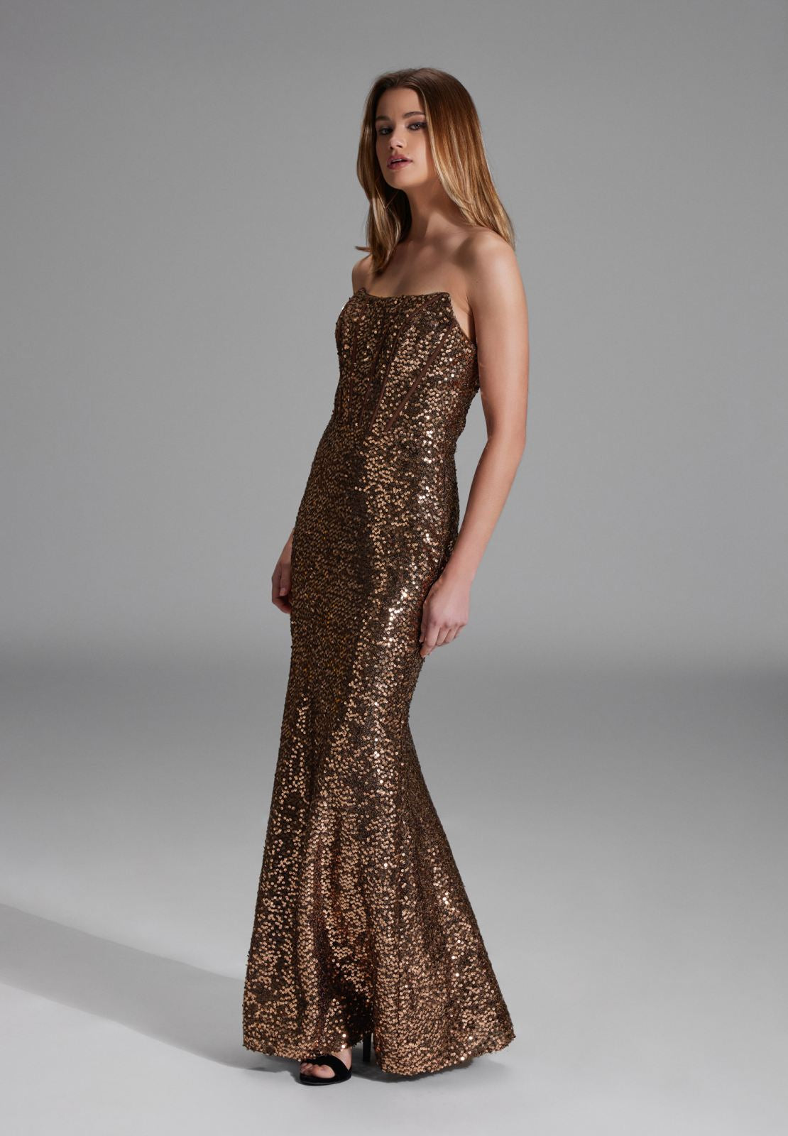 Paillettenkleid mit Corsagentop