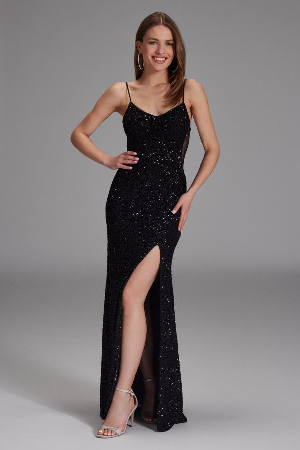 Slipdress mit transparenter Rückenpartie