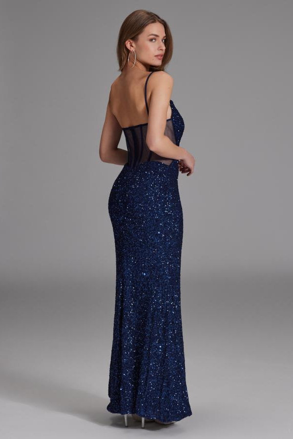 Slipdress mit transparenter Rückenpartie