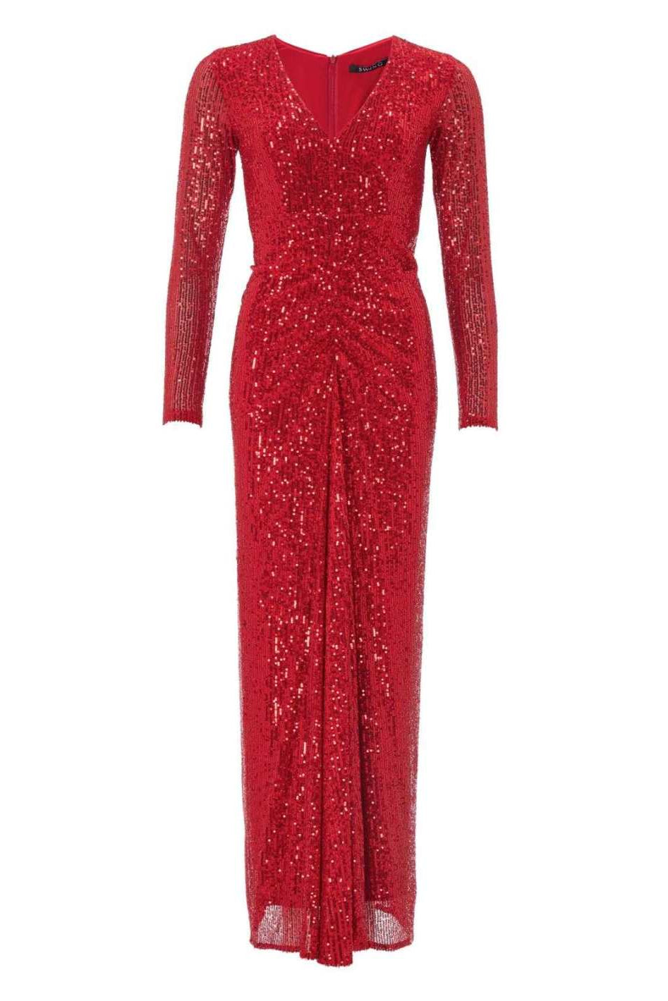 Abendkleid aus elastischem Paillettenstoff