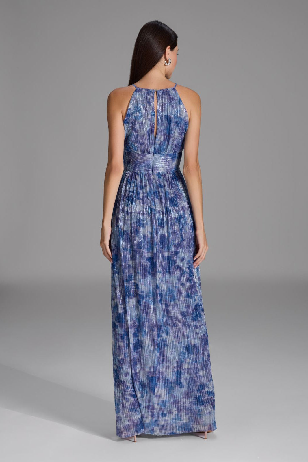 Abendkleid aus bedrucktem Plissee Jersey