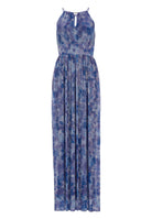 Abendkleid aus bedrucktem Plissee Jersey