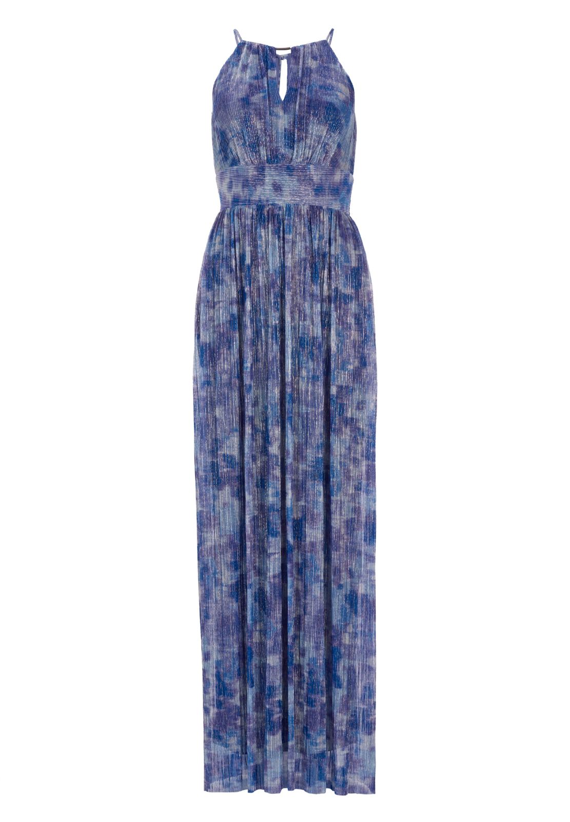 Abendkleid aus bedrucktem Plissee Jersey