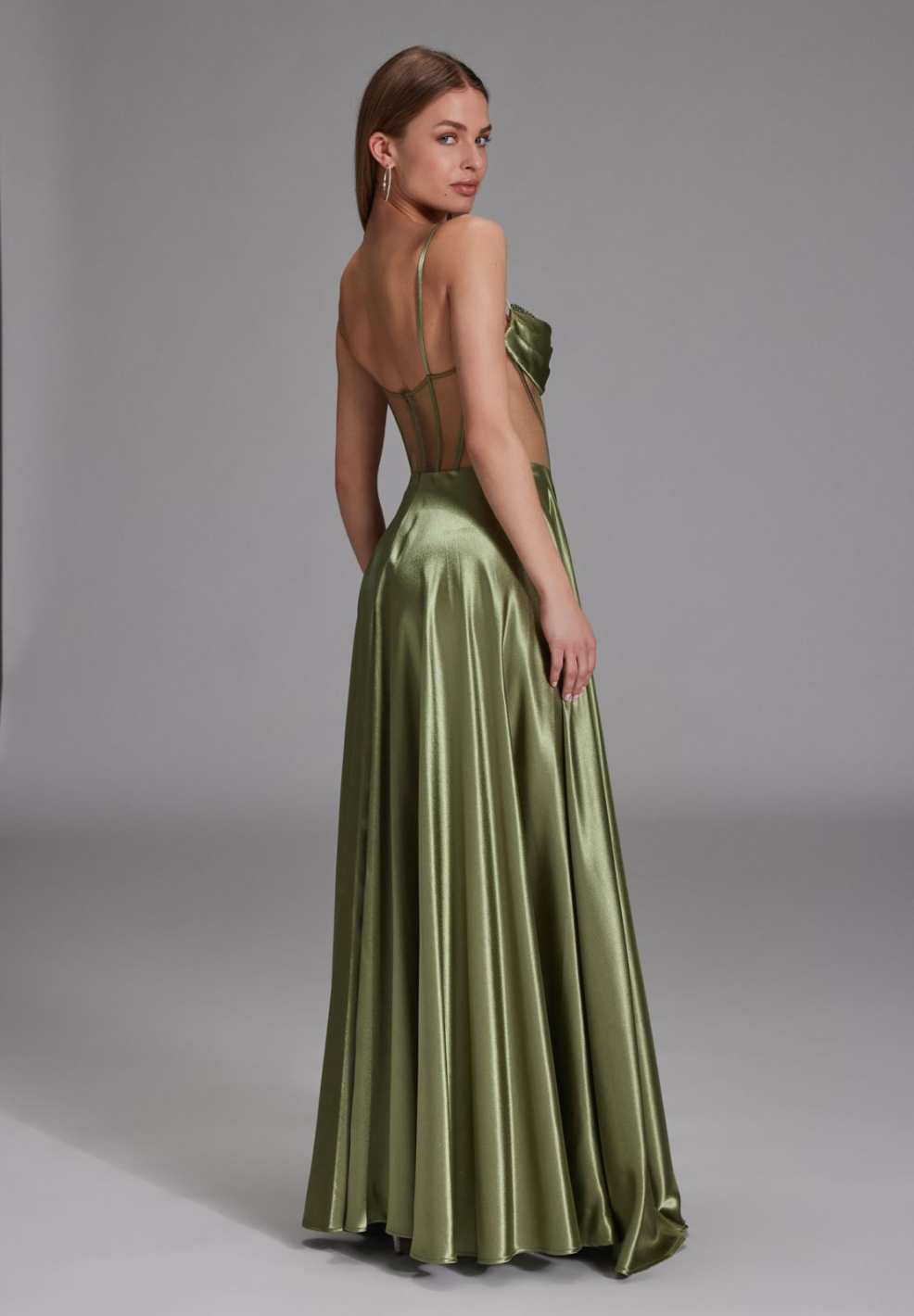 See-through-Corsagenkleid mit Ziersteinen