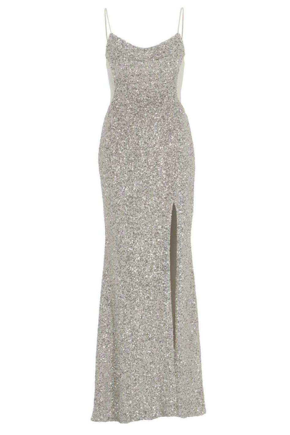 Slipdress mit transparenter Rückenpartie