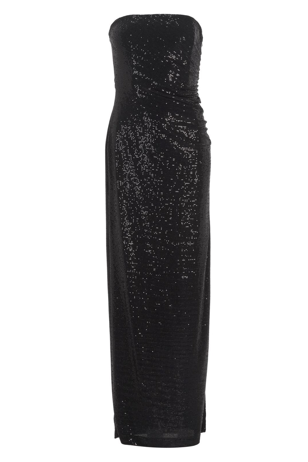 Trägerloses Abendkleid aus glitzerndem Jersey