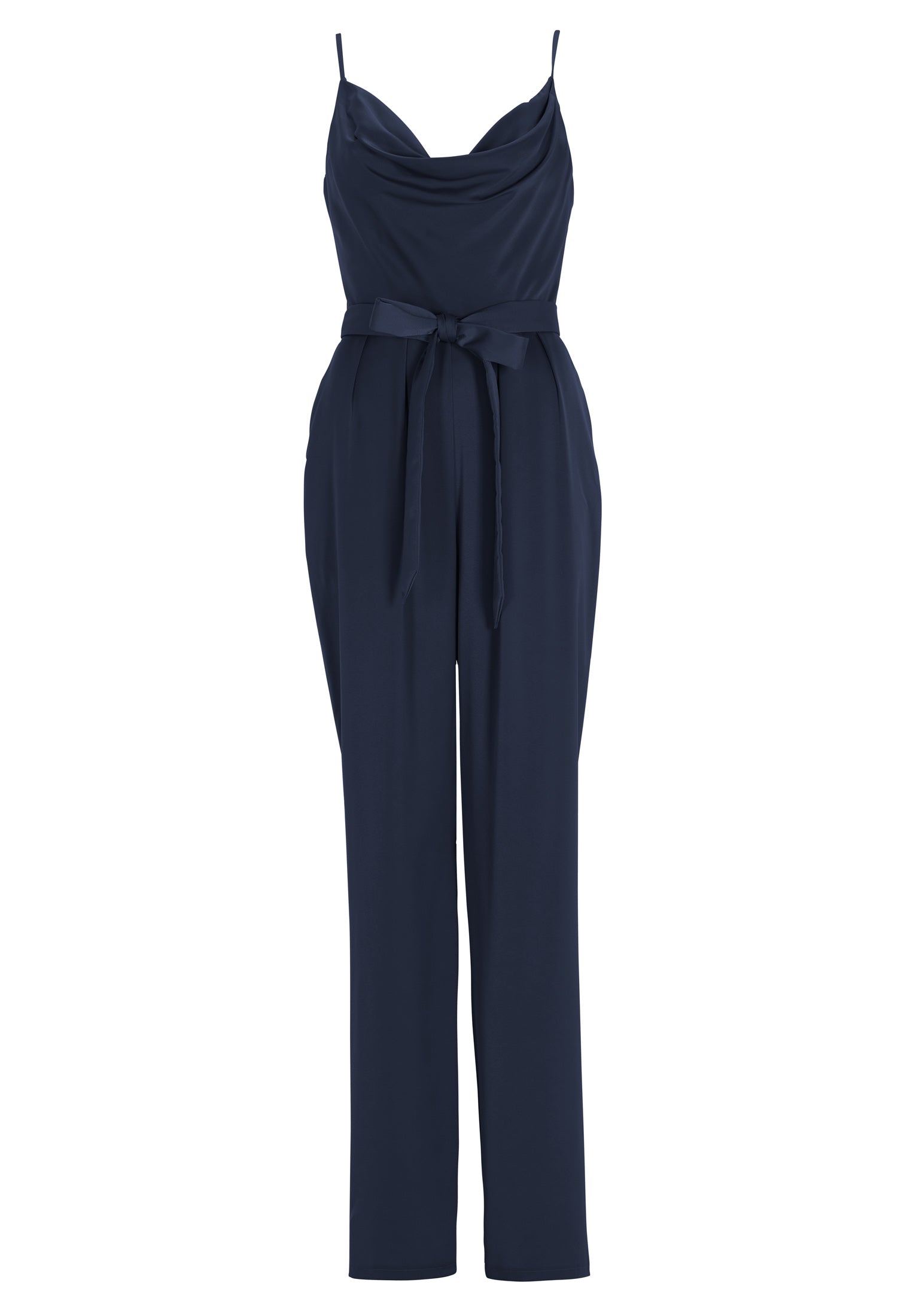 Satin Jumpsuit mit Bindegürtel