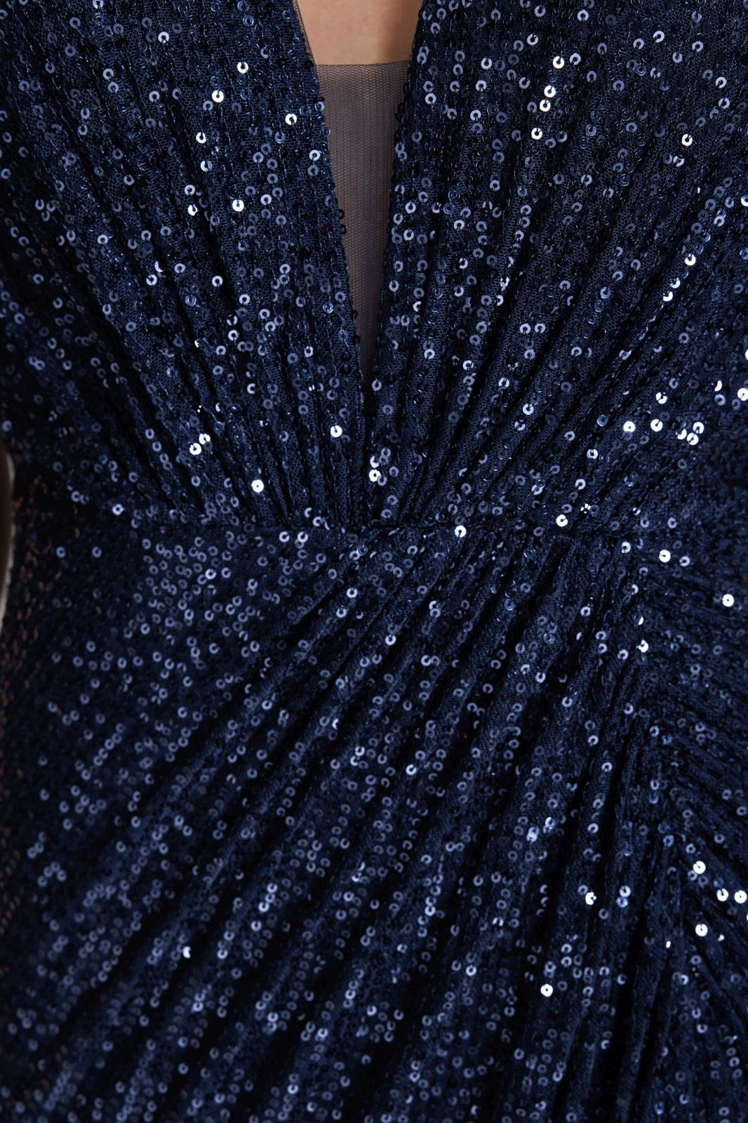 Neckholder Paillettenkleid mit Beinschlitz