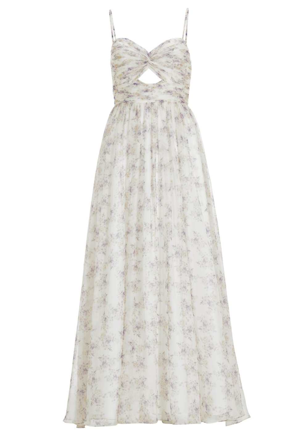 Fließendes Printkleid mit Cut-Out Detail