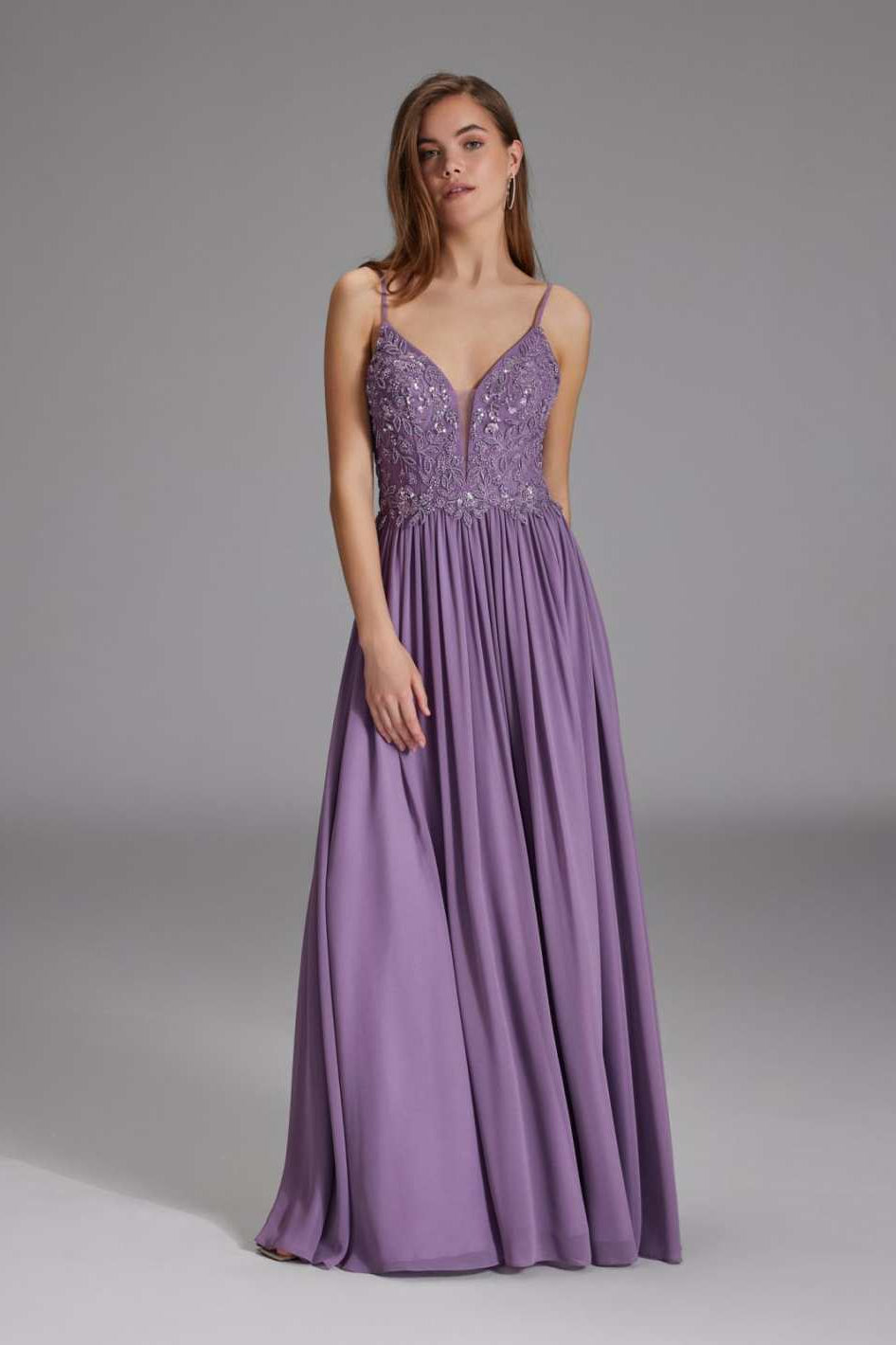 Chiffonkleid mit Bindeband am Rücken